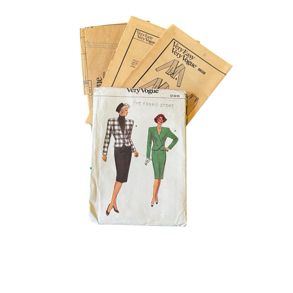 Vintage Vogue 9658 Sewing Pattern Misses 2 4 6 Jacket Skirt Very Easy Vogue UC
